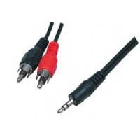 3.5mm plug naar 2 x rca 15m