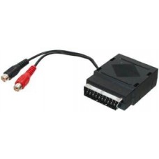 Scart plug/socket + 2 phono sockets